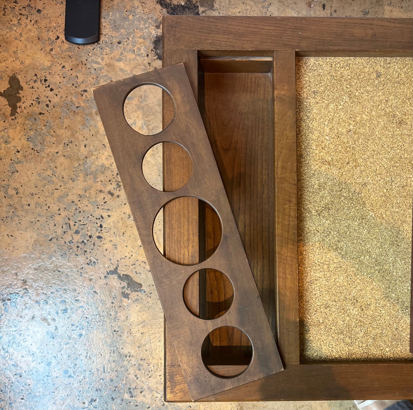 DANISH GAME TABLE W/DRINK HOLDERS