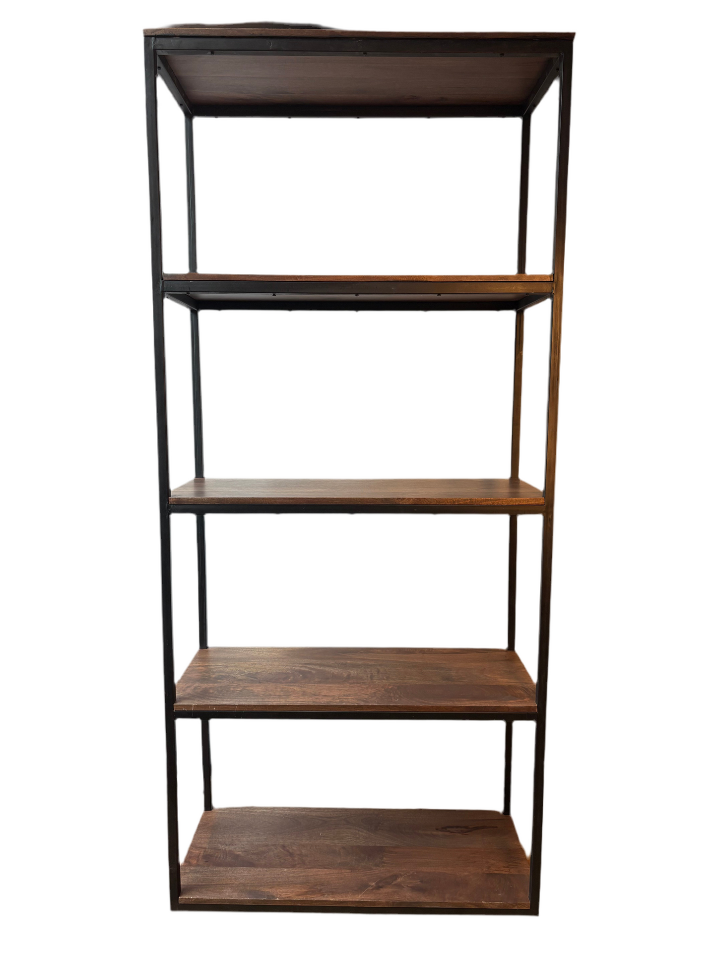 Wood & Metal 5-Tier Bookshelf