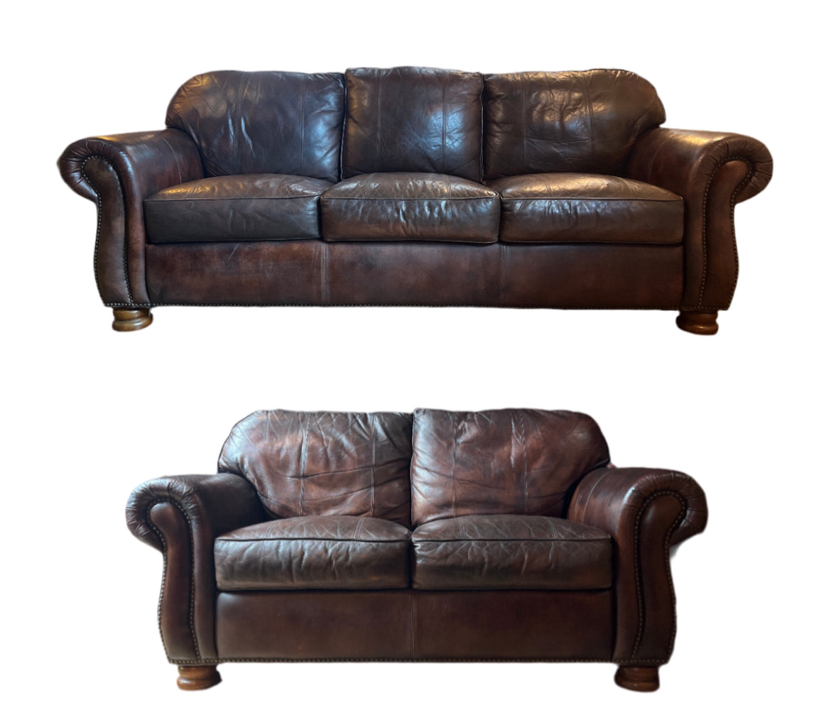 LEATHER THOMASVILLE SOFA/LOVESEAT
