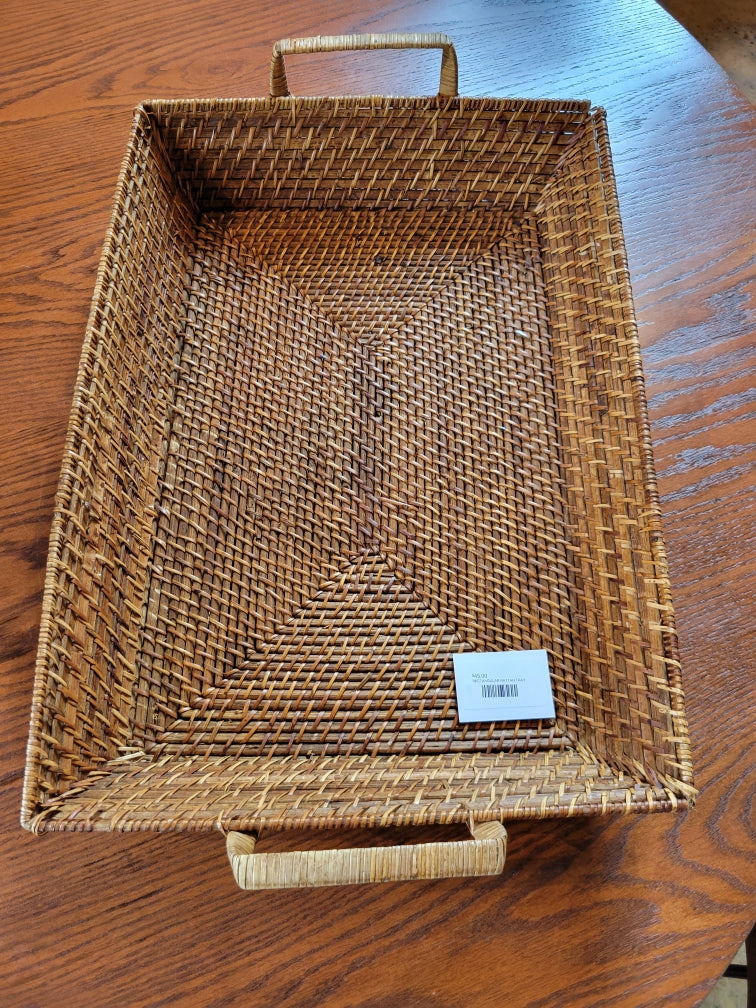 RECTANGULAR RATTAN TRAY