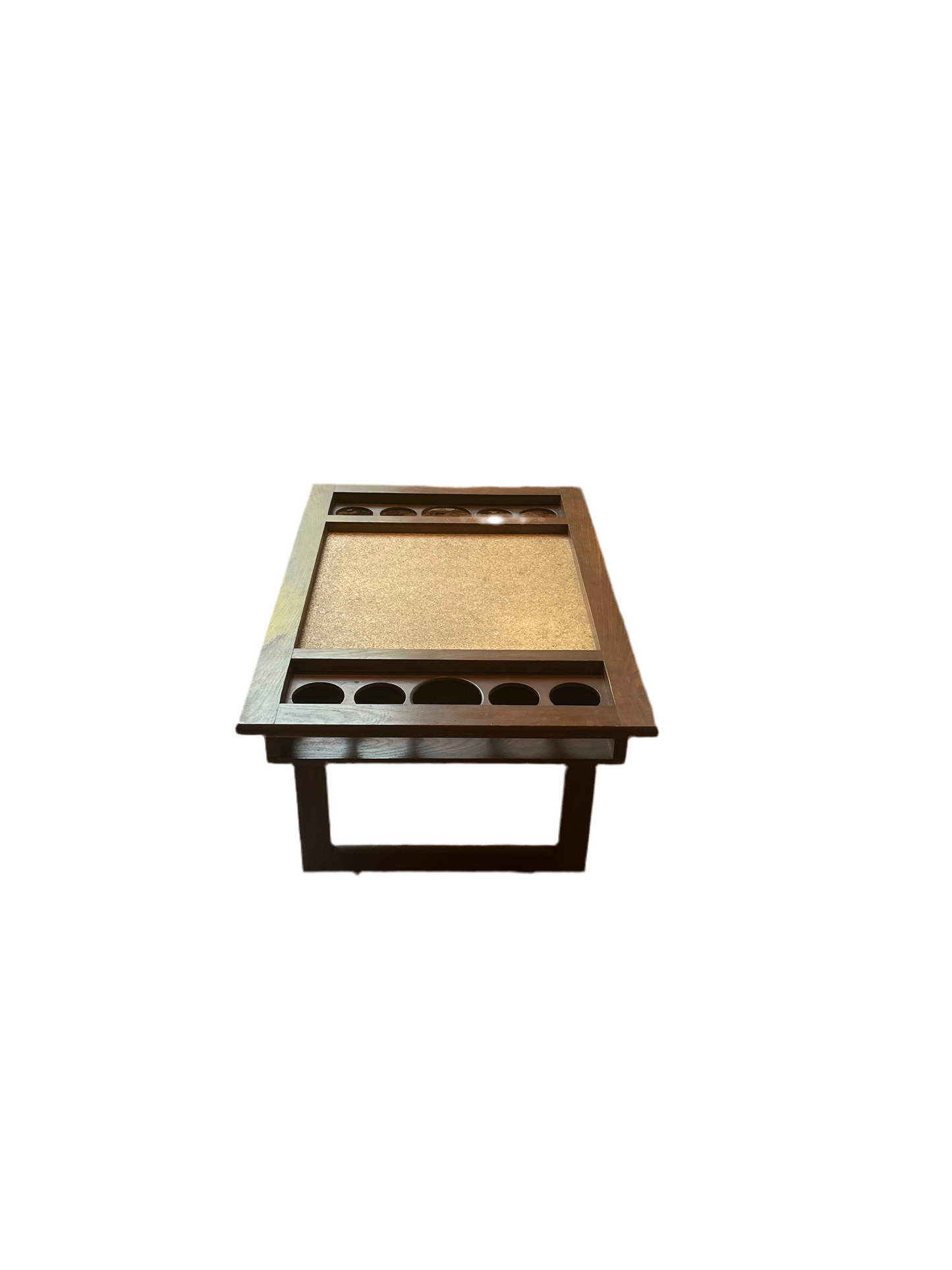 DANISH GAME TABLE W/DRINK HOLDERS