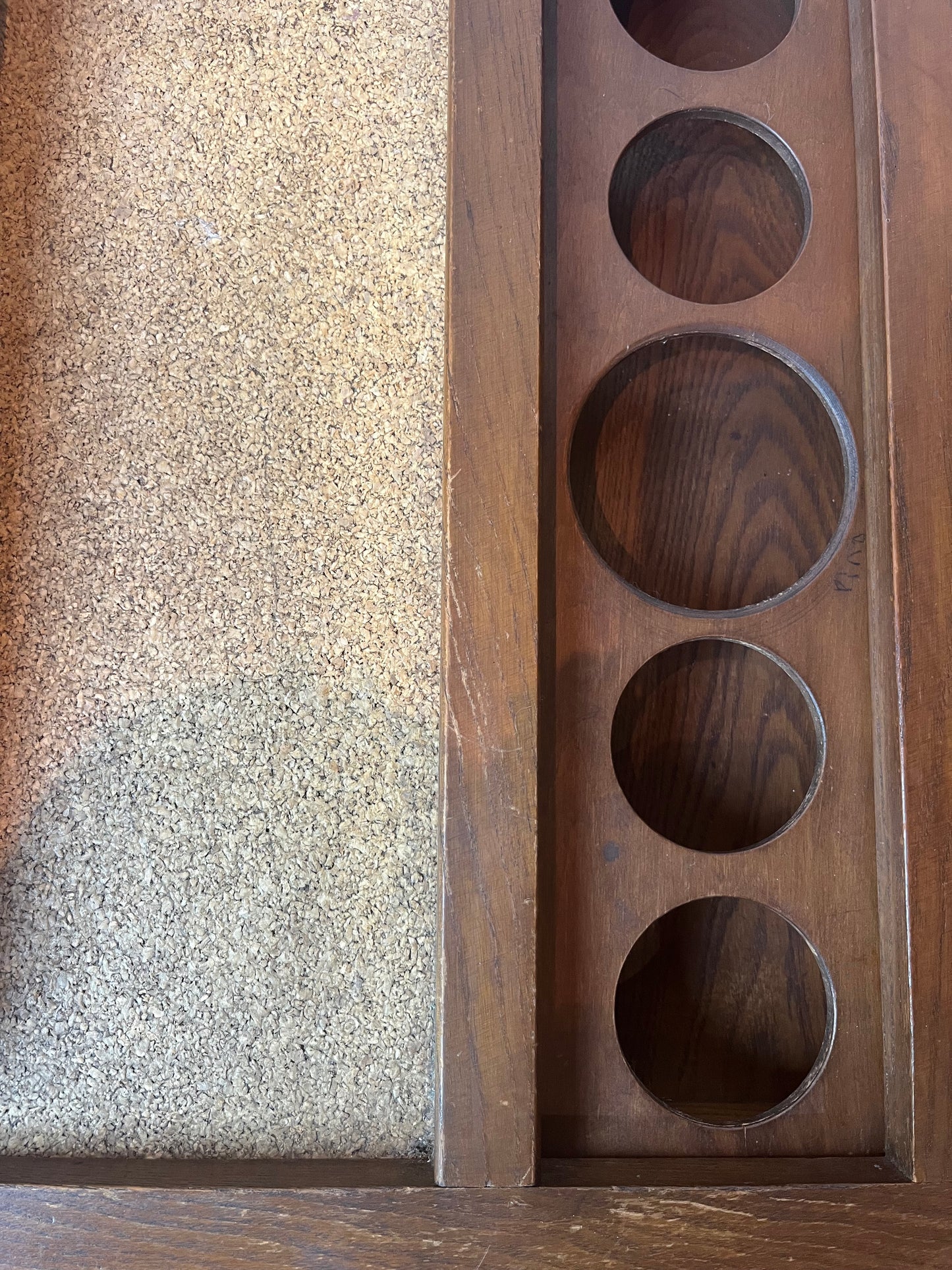 DANISH GAME TABLE W/DRINK HOLDERS