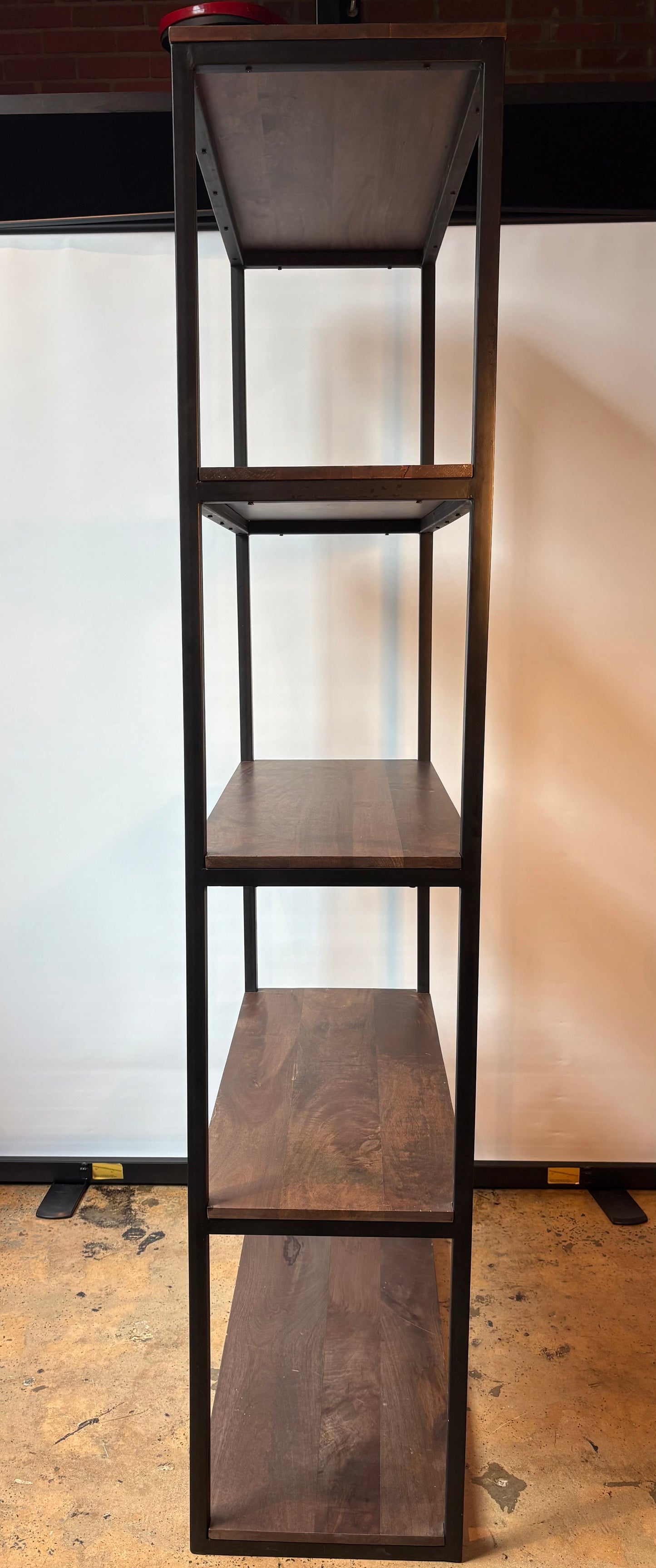 Wood & Metal 5-Tier Bookshelf