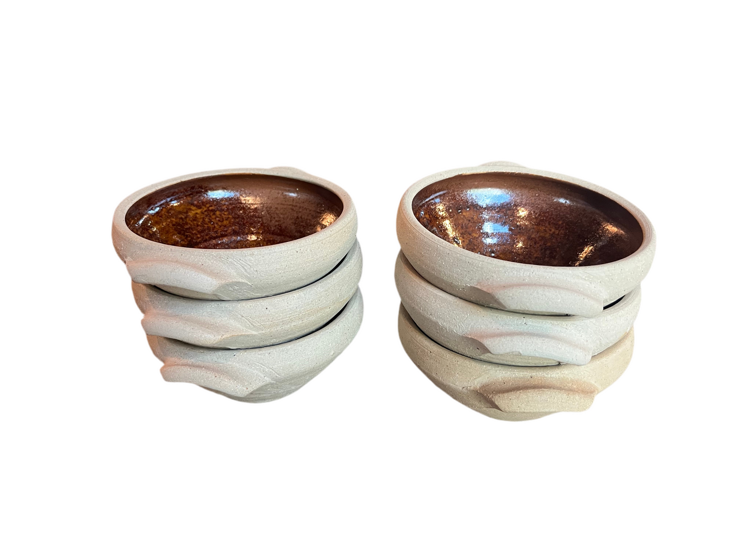 6 HANDMADE POTTERY BOWLS