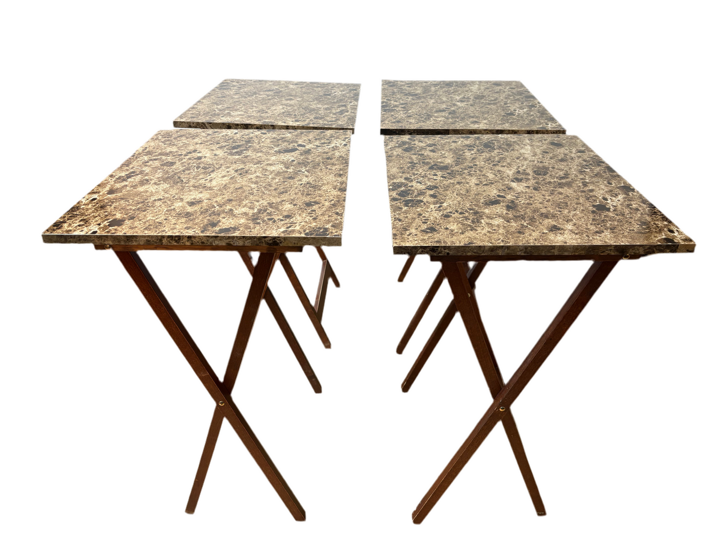 Powell Set of 4 Folding TV Tables & Stand 26" x 19" x 16