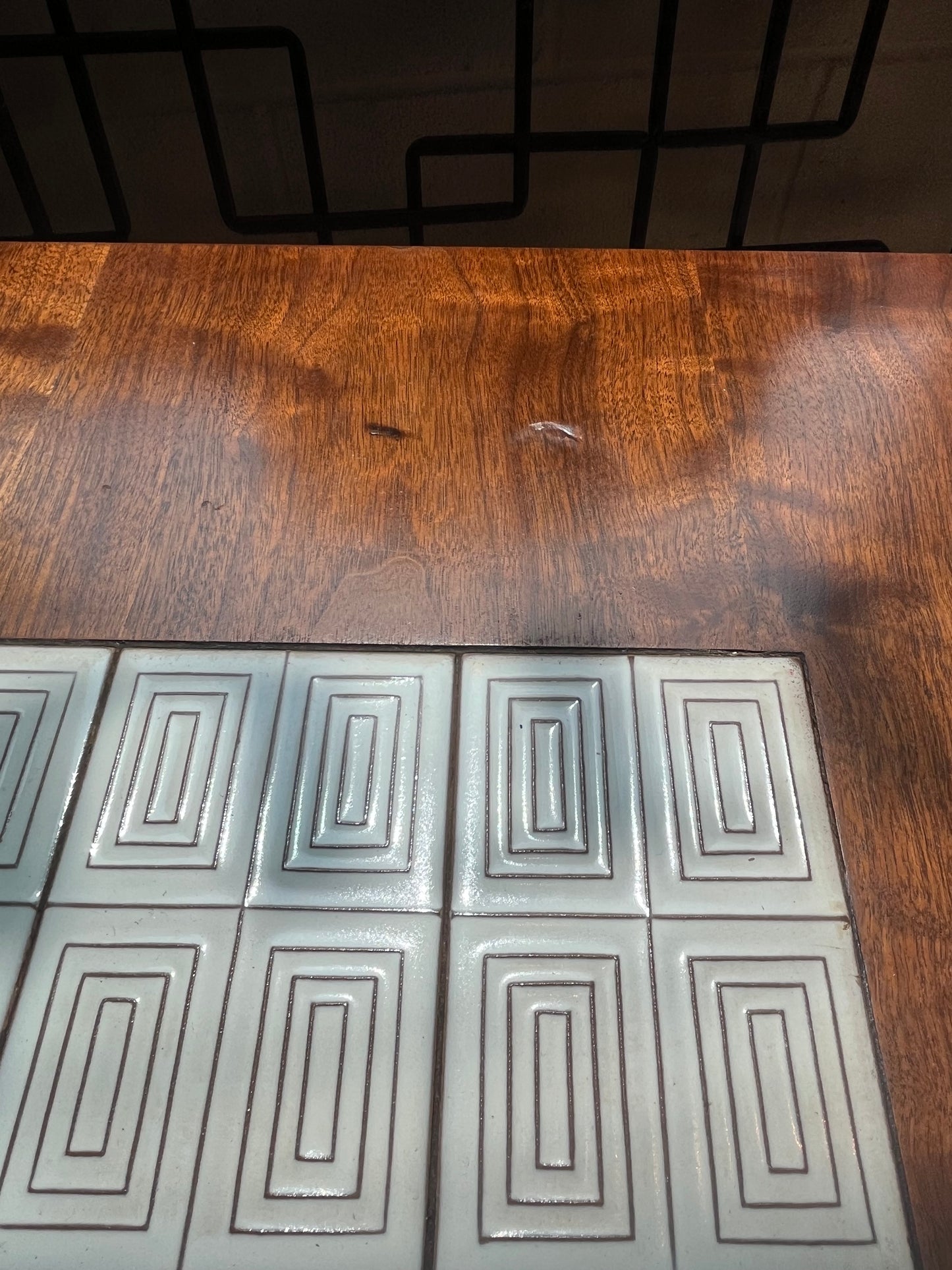 PR OF LANE TILE TOP WALNUT END TABLES