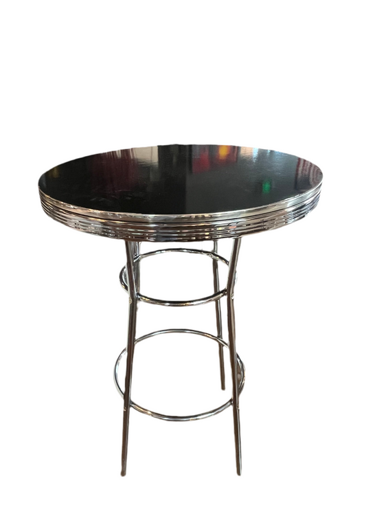 CHROME/BLACK PUB TABLE