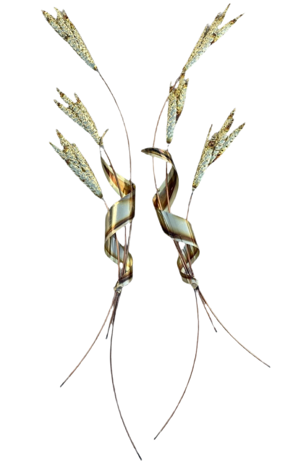 PR OF BRASS WHEAT STALKS