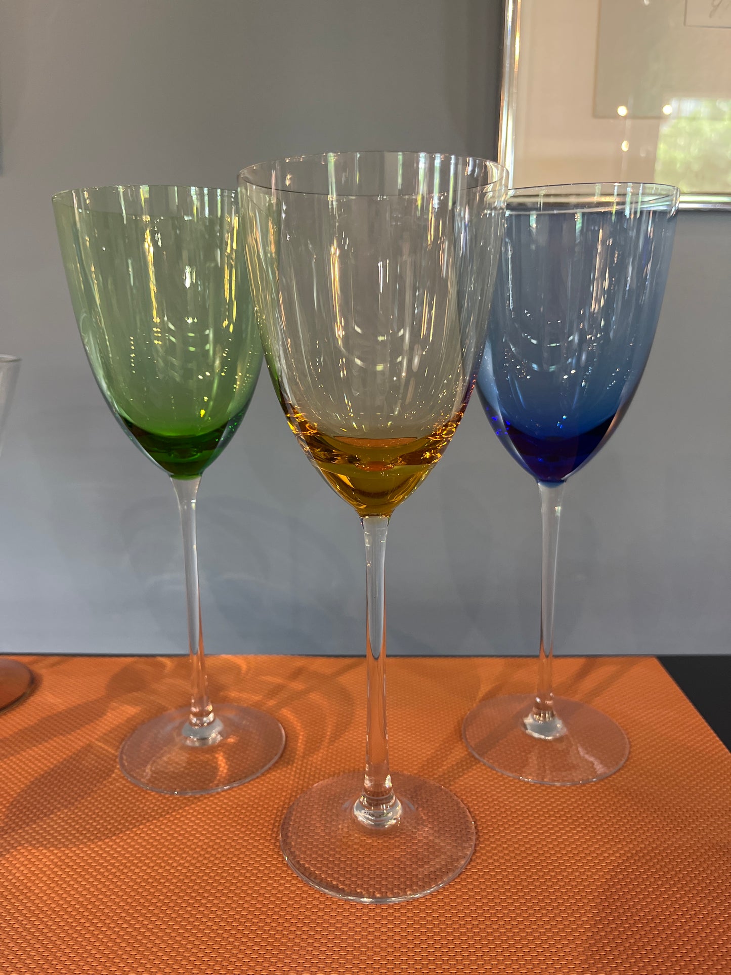 3 LENOX CRYSTAL WINE GLASSES