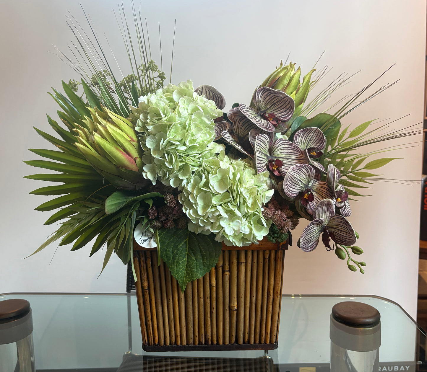 ARRANGEMENT IN BAMBOO PLANTER