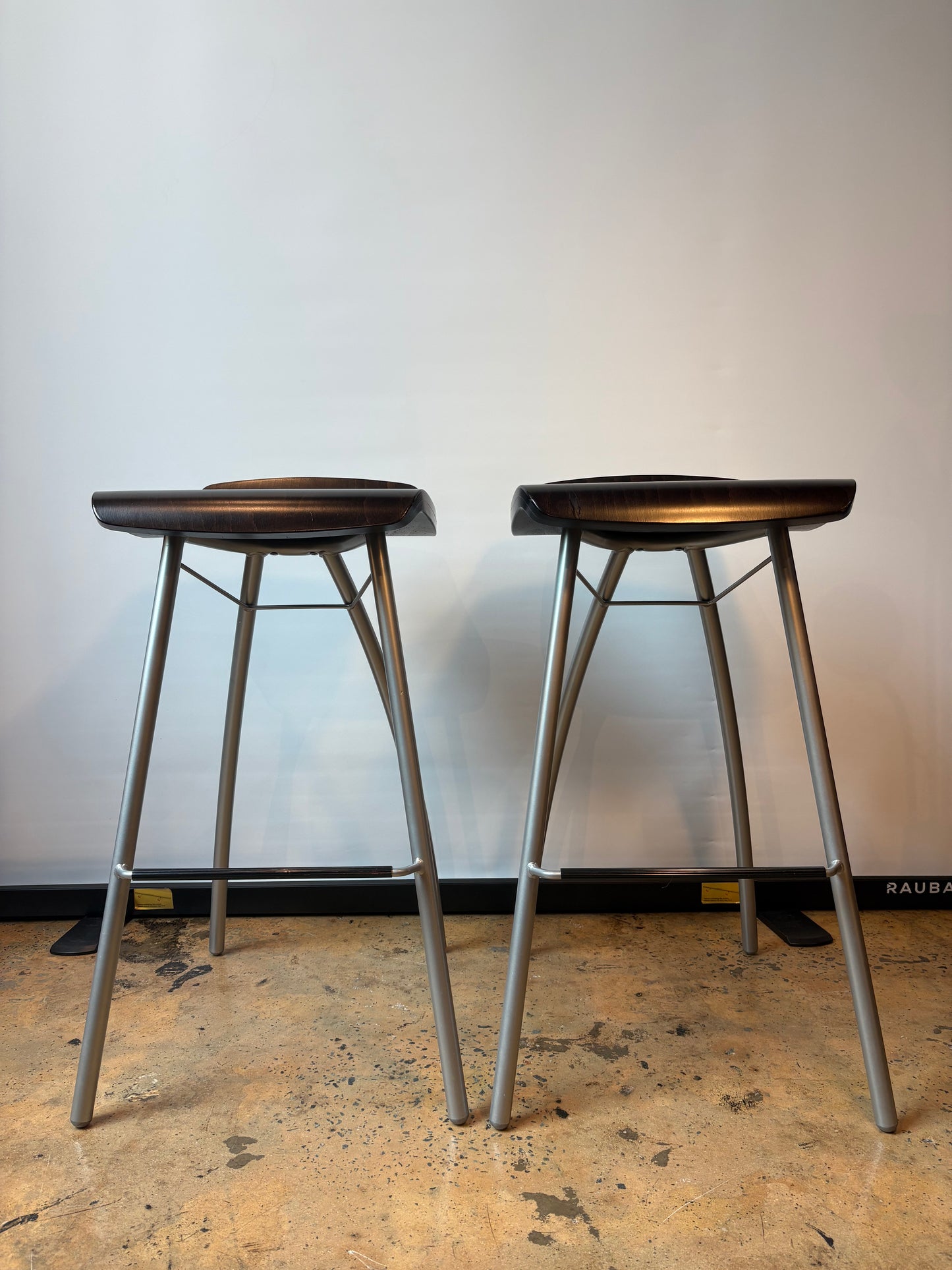 PR OF MODERN WOOD BARSTOOLS