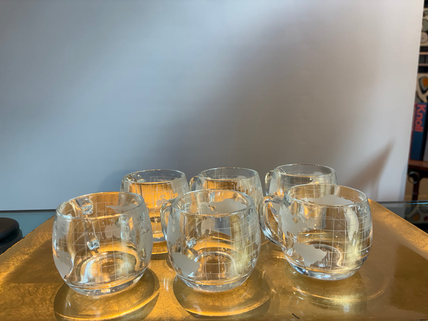 SET OF 6 NESTLE WORLD GLASS MUGS