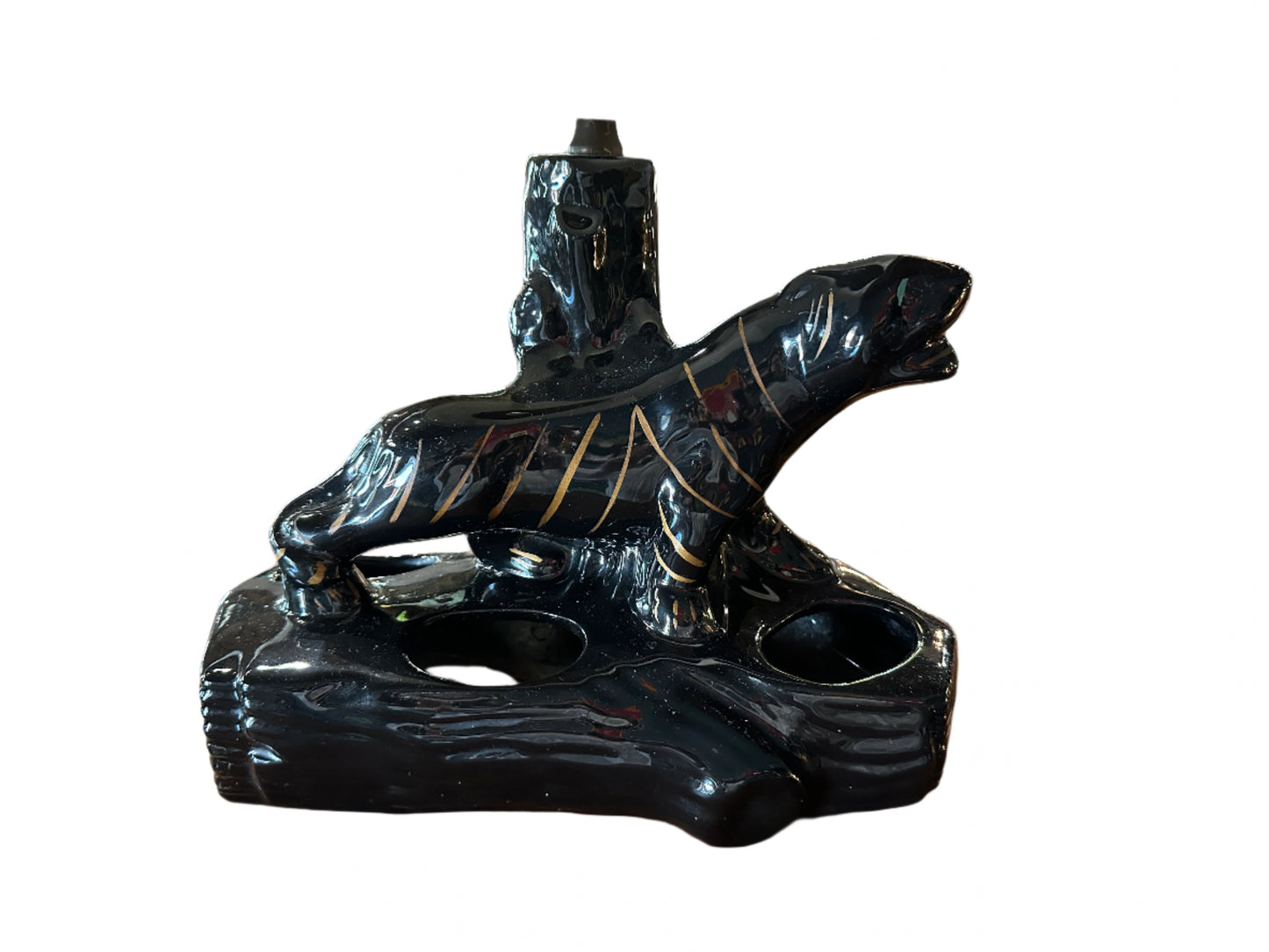 PR of VINTAGE BLACK PANTHER LAMPS - CERAMIC