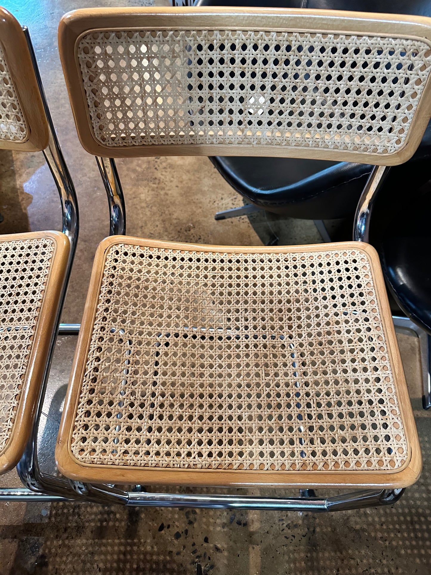 PAIR OF AUTHENTIC ITALIAN CESCA STOOLS MADE IN ITALY