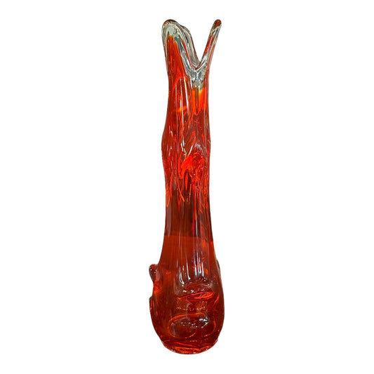 RED/ORANGE ITALIAN SWUNG VASE
