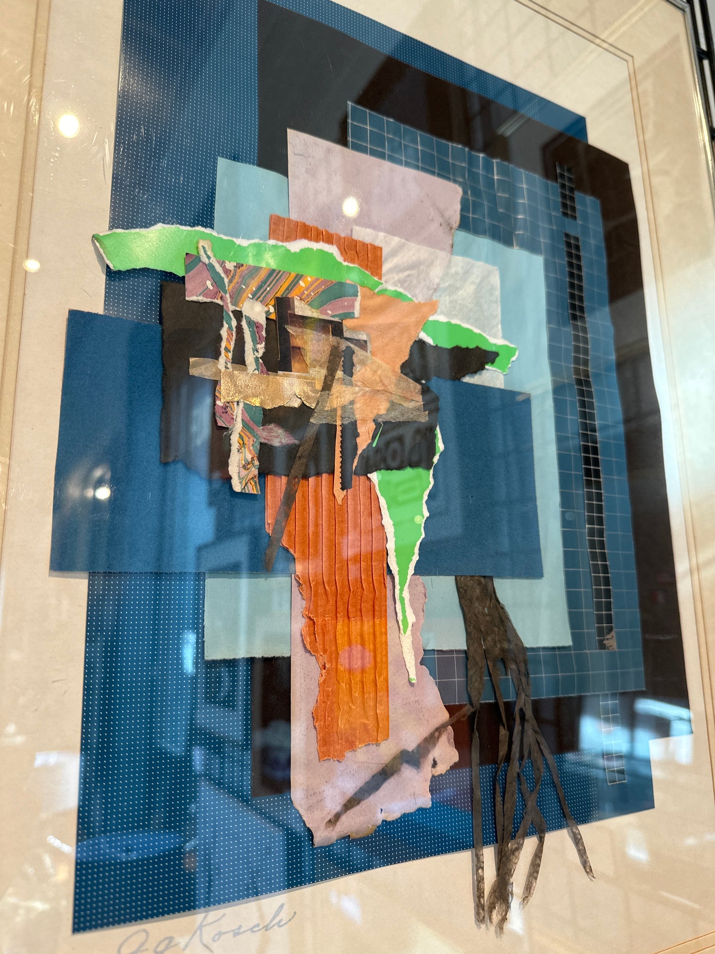 ORIGINAL GG KOSCH MIXED MEDIA “ORANGE BLUES”