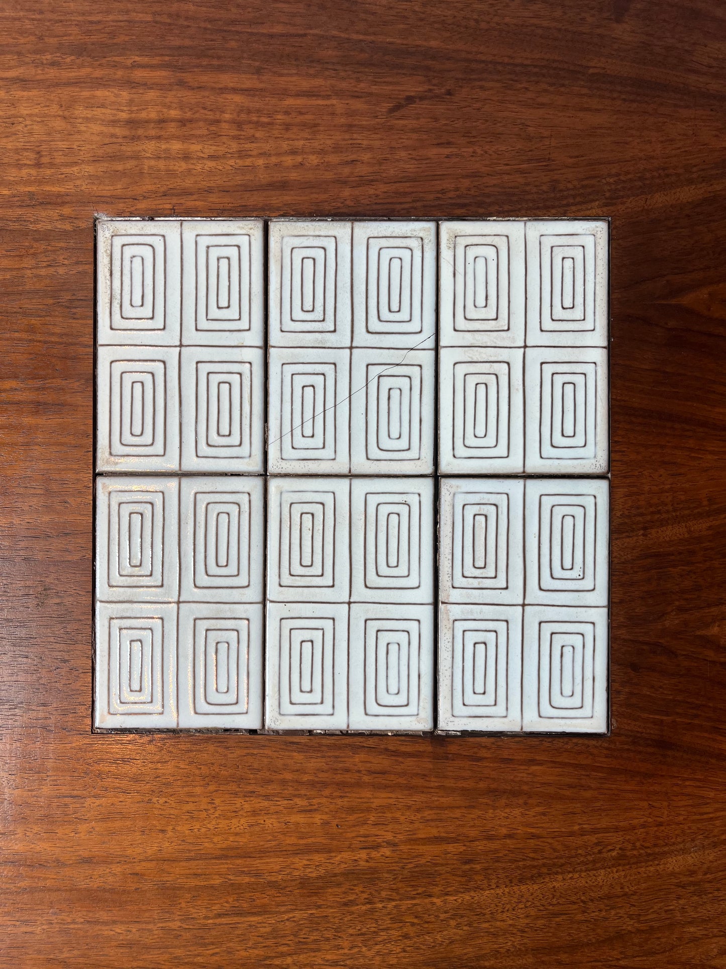 PR OF LANE TILE TOP WALNUT END TABLES
