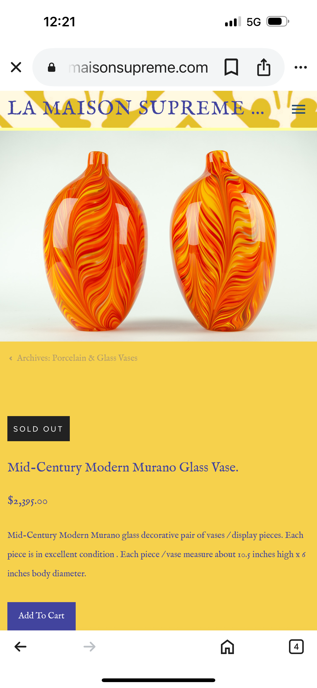 MURANO LIKE ART VASE