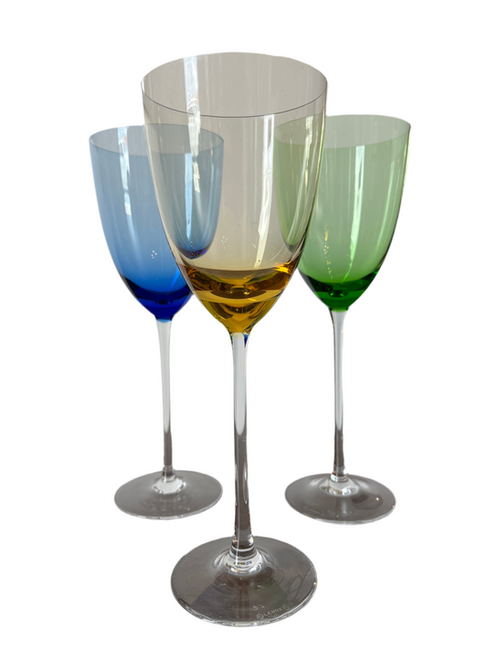 3 LENOX CRYSTAL WINE GLASSES