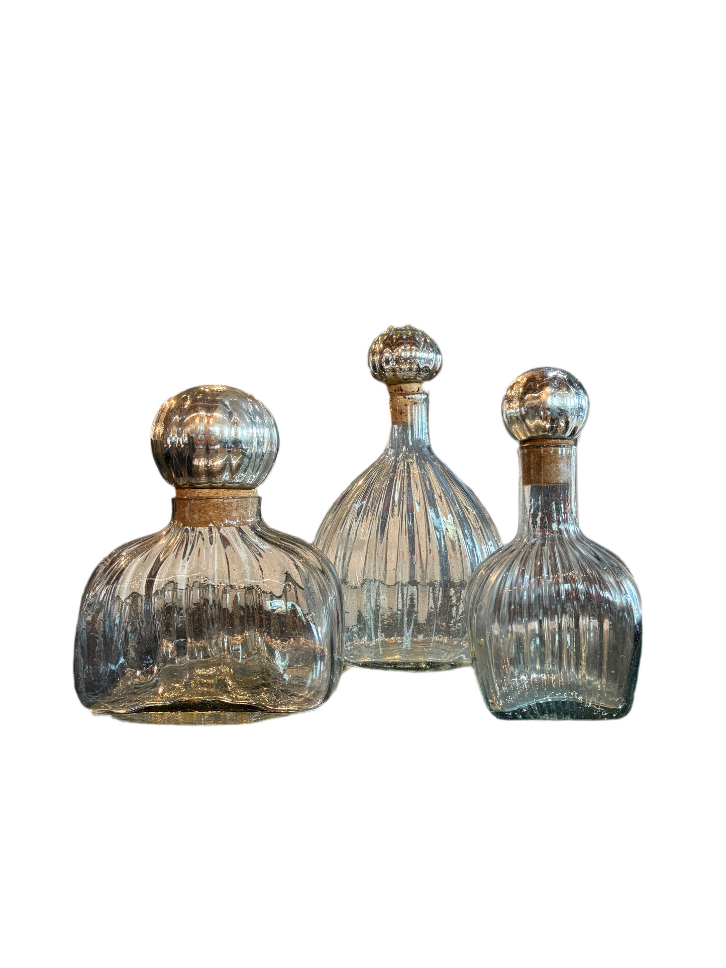 HAND BLOWN DECANTERS (3)