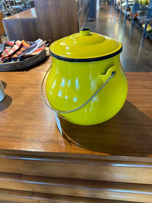 1960s Yellow Japanese Enamelware Pot