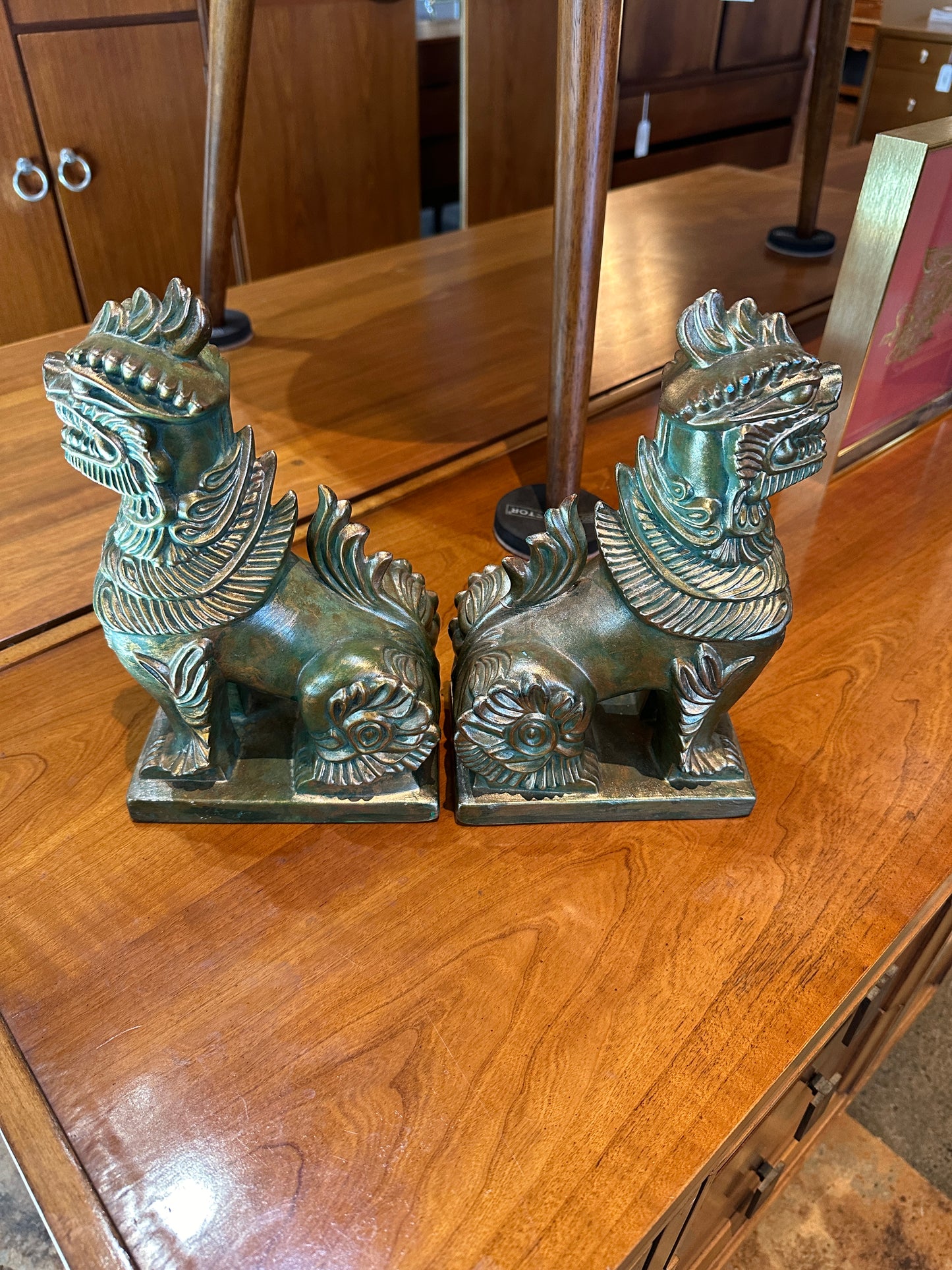 1965 PR OF FOO DOGS SIGNED BY ARNELS