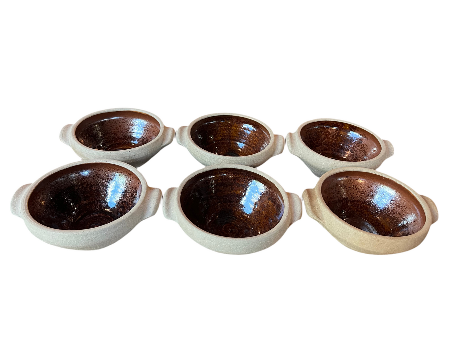 6 HANDMADE POTTERY BOWLS