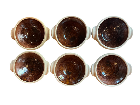6 HANDMADE POTTERY BOWLS