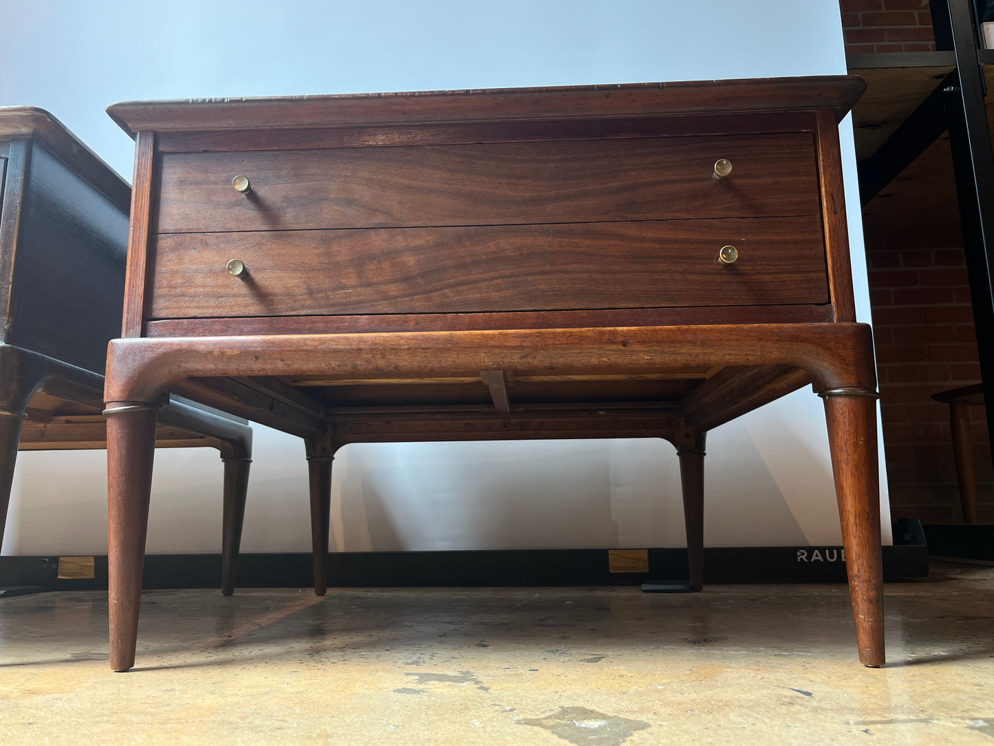 PR OF LANE TILE TOP WALNUT END TABLES