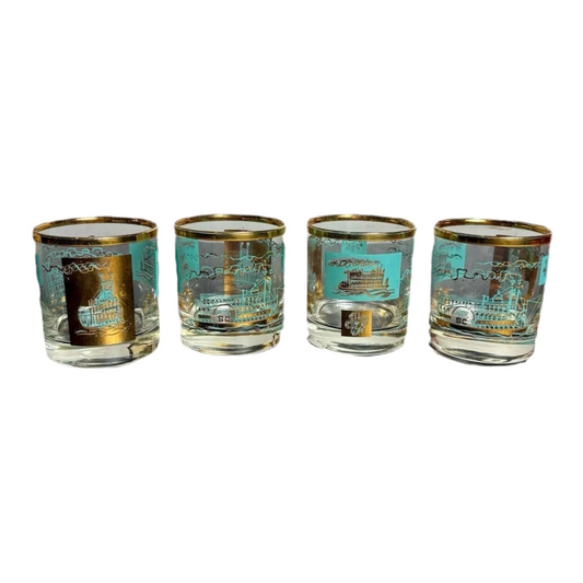 SET OF 4 LIBBY STEAMBOAT GLASSES