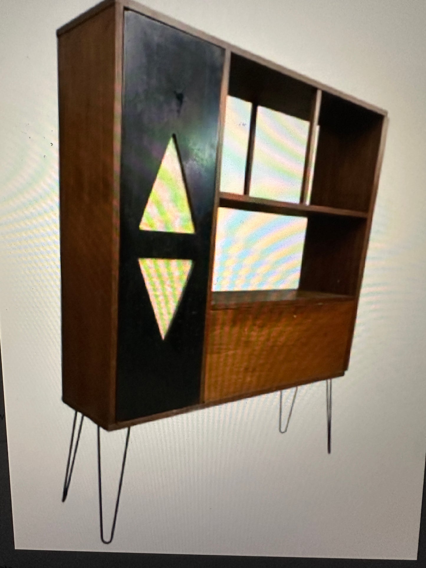 Atomic Mid-Century Bar Cabinet, Hairpin Legs