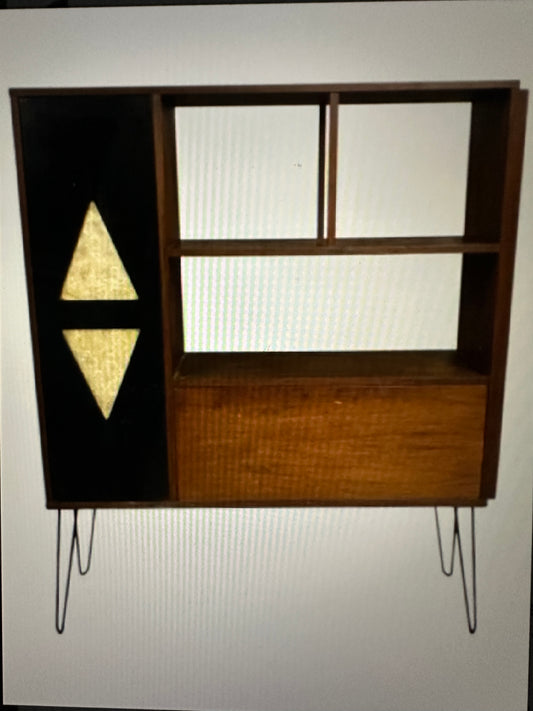 Atomic Mid-Century Bar Cabinet, Hairpin Legs