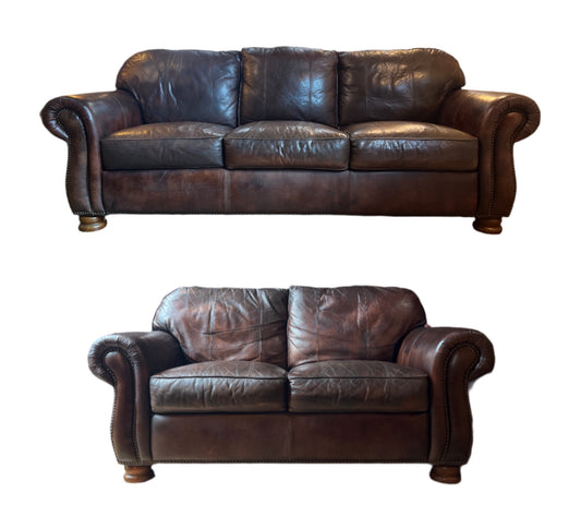 LEATHER THOMASVILLE SOFA/LOVESEAT