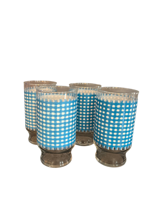Set of 4 Gingham Tumblers - Libby
