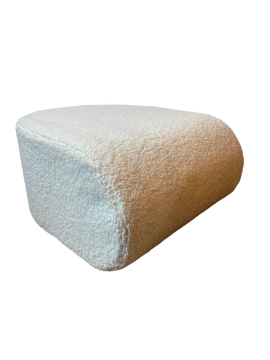 Elk Home Keeler Pouf in White Fabric