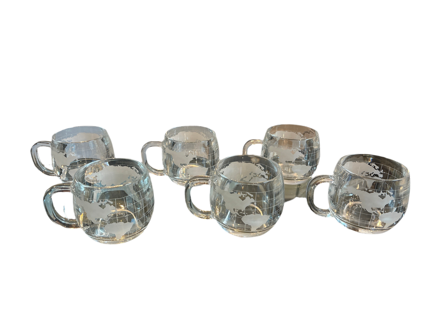 SET OF 6 NESTLE WORLD GLASS MUGS