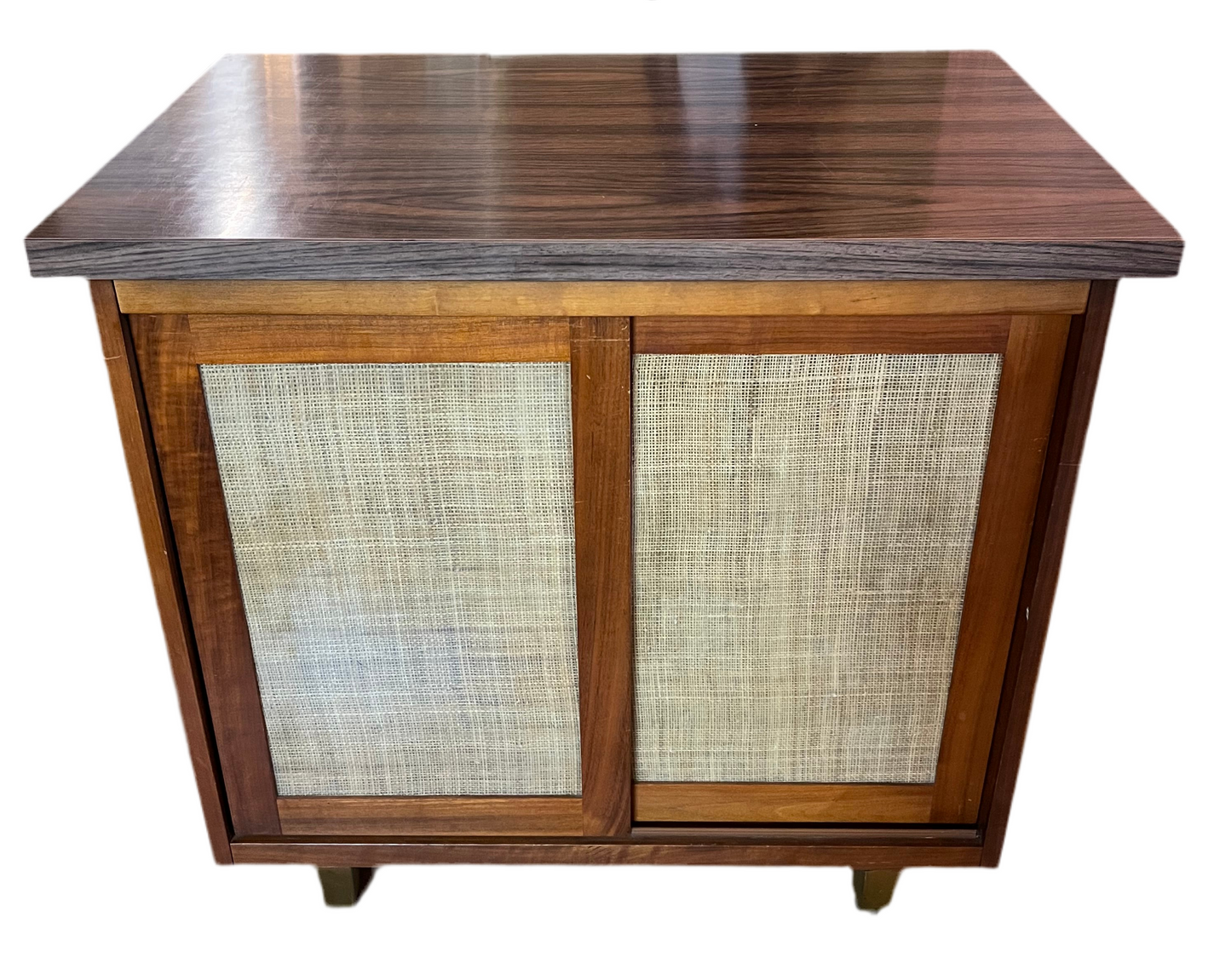 MCM WALNUT CABINET W/SLIDING DOORS