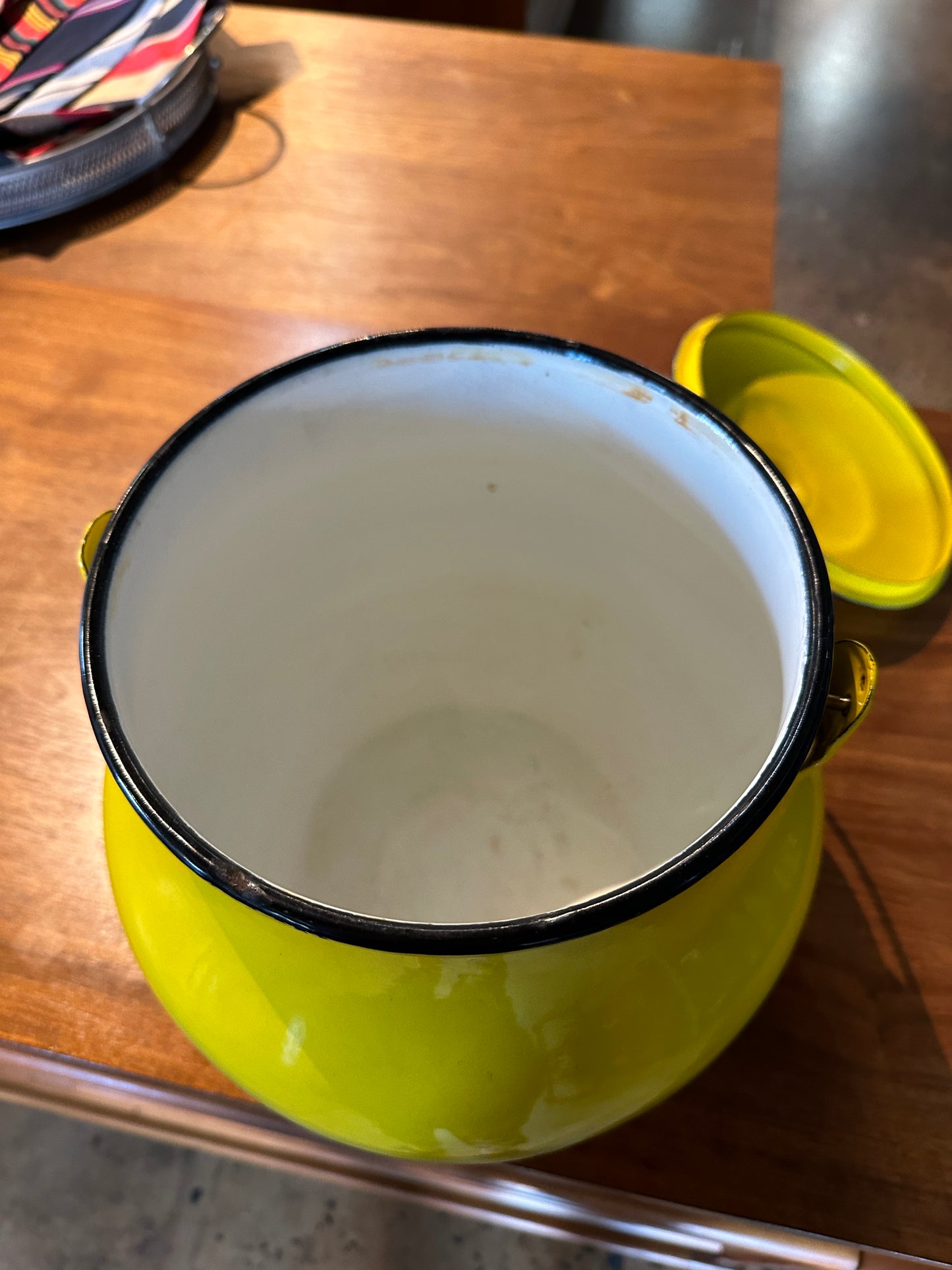 1960s Yellow Japanese Enamelware Pot