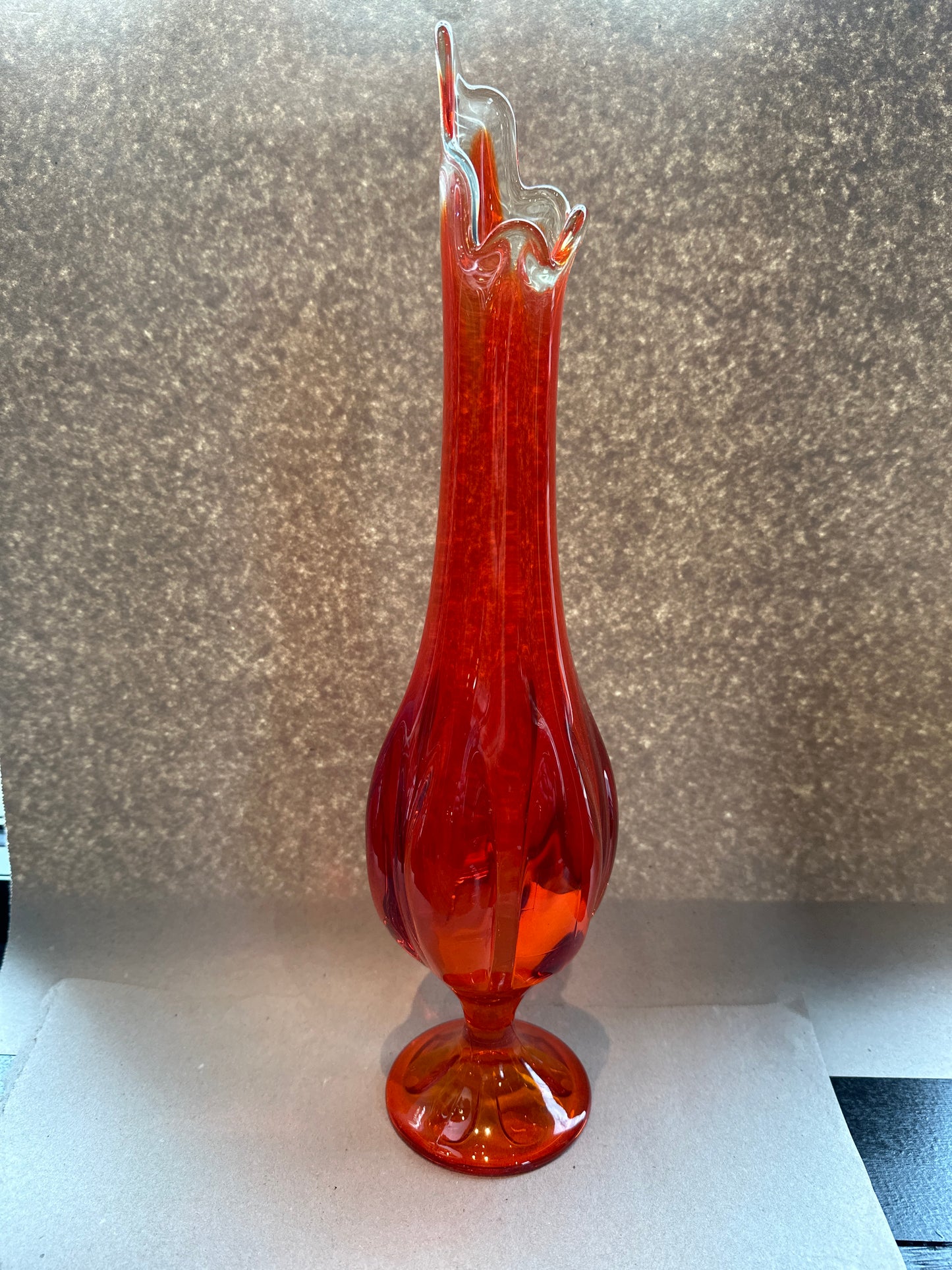 18.25" TALL ORANGE Swung Vase