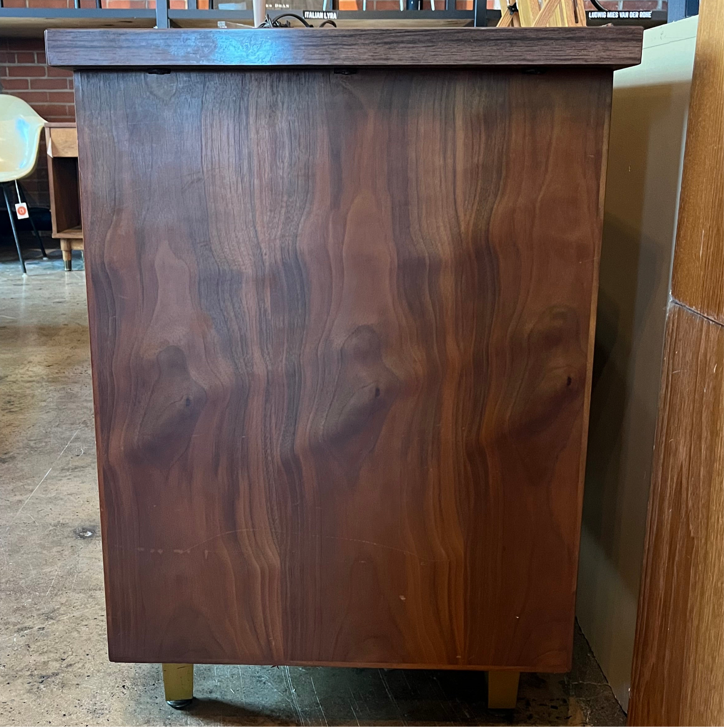 MCM WALNUT CABINET W/SLIDING DOORS