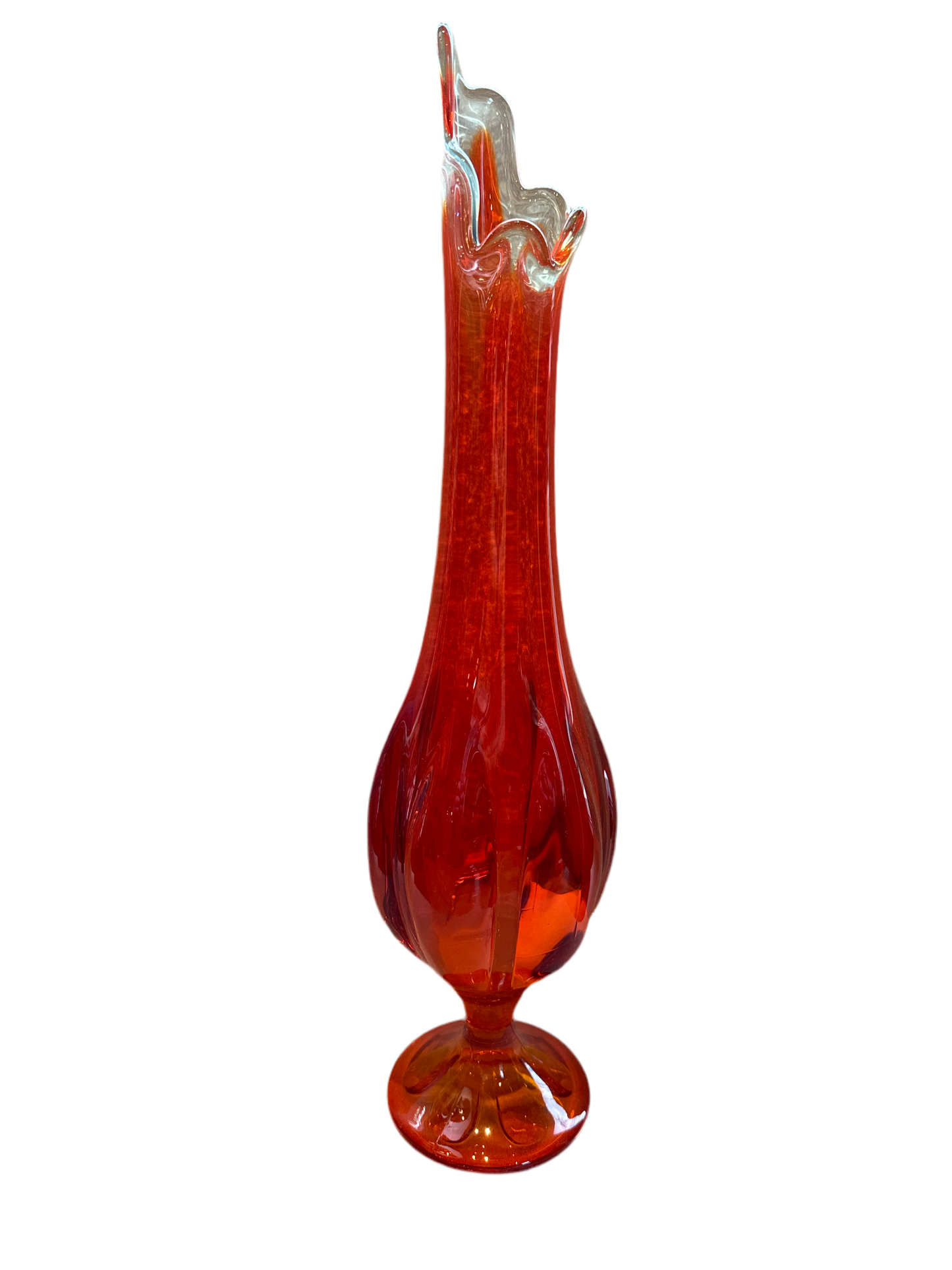 18.25" TALL ORANGE Swung Vase