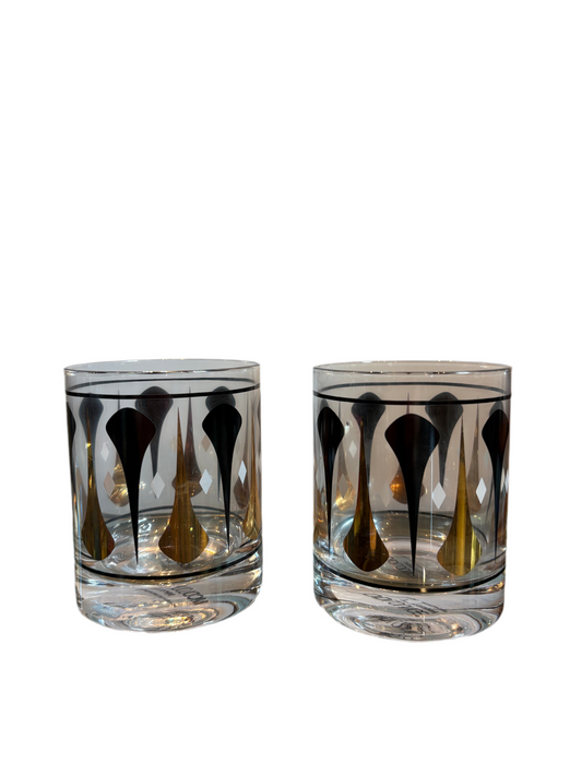 2 BLK AND GOLD MCM WHISKEY