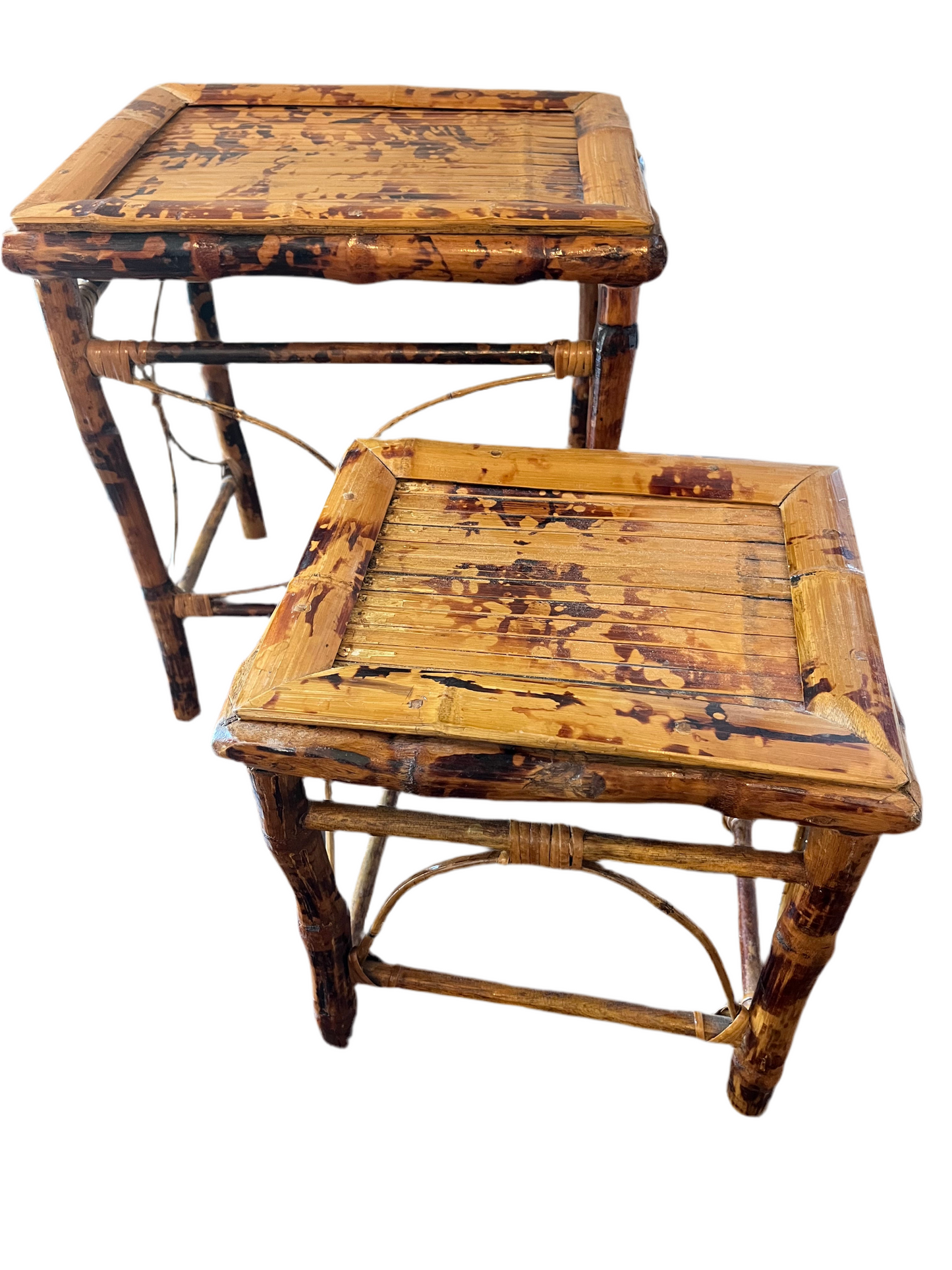 SET OF 2 BAMBOO CHAIRS AND 2 TABLES