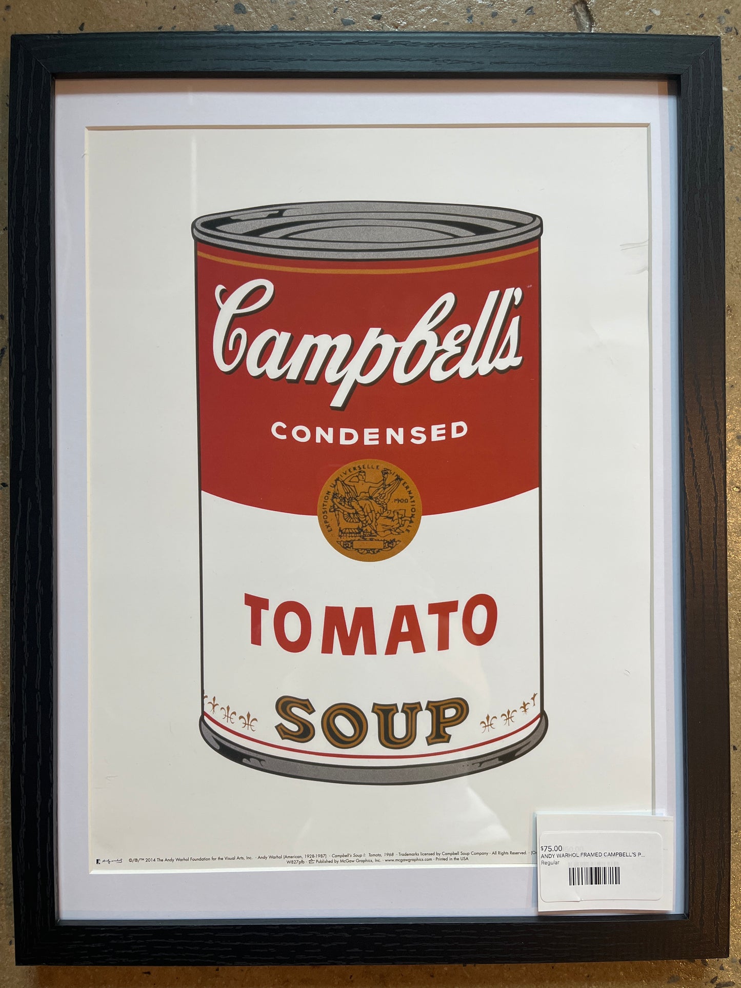 ANDY WARHOL FRAMED CAMPBELL'S PRINT