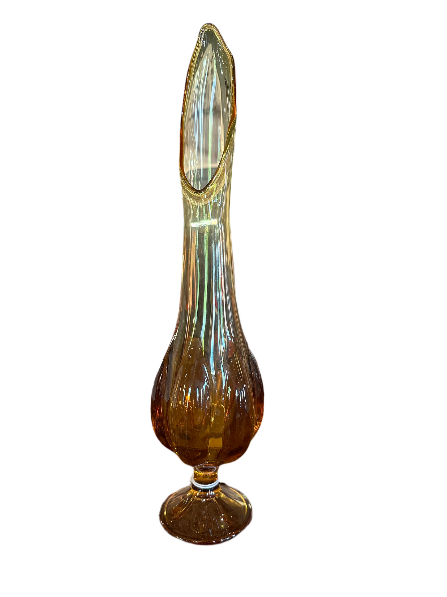 19" Amber Swung Vase