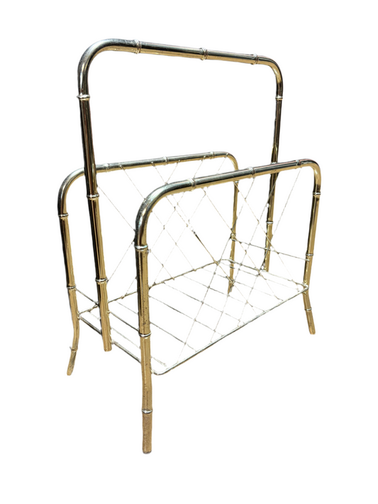 REGENCY BRASS/BAMBOO MAG RACK