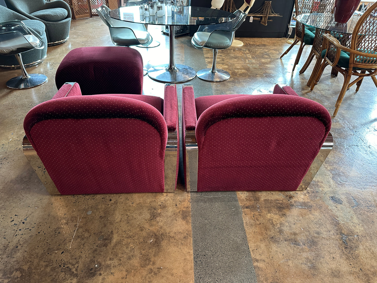 BRUETON HABANA LOUNGE CHAIRS AND OTTOMAN