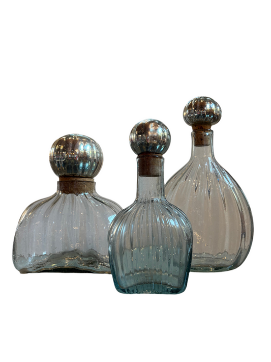 HAND BLOWN DECANTERS (3)
