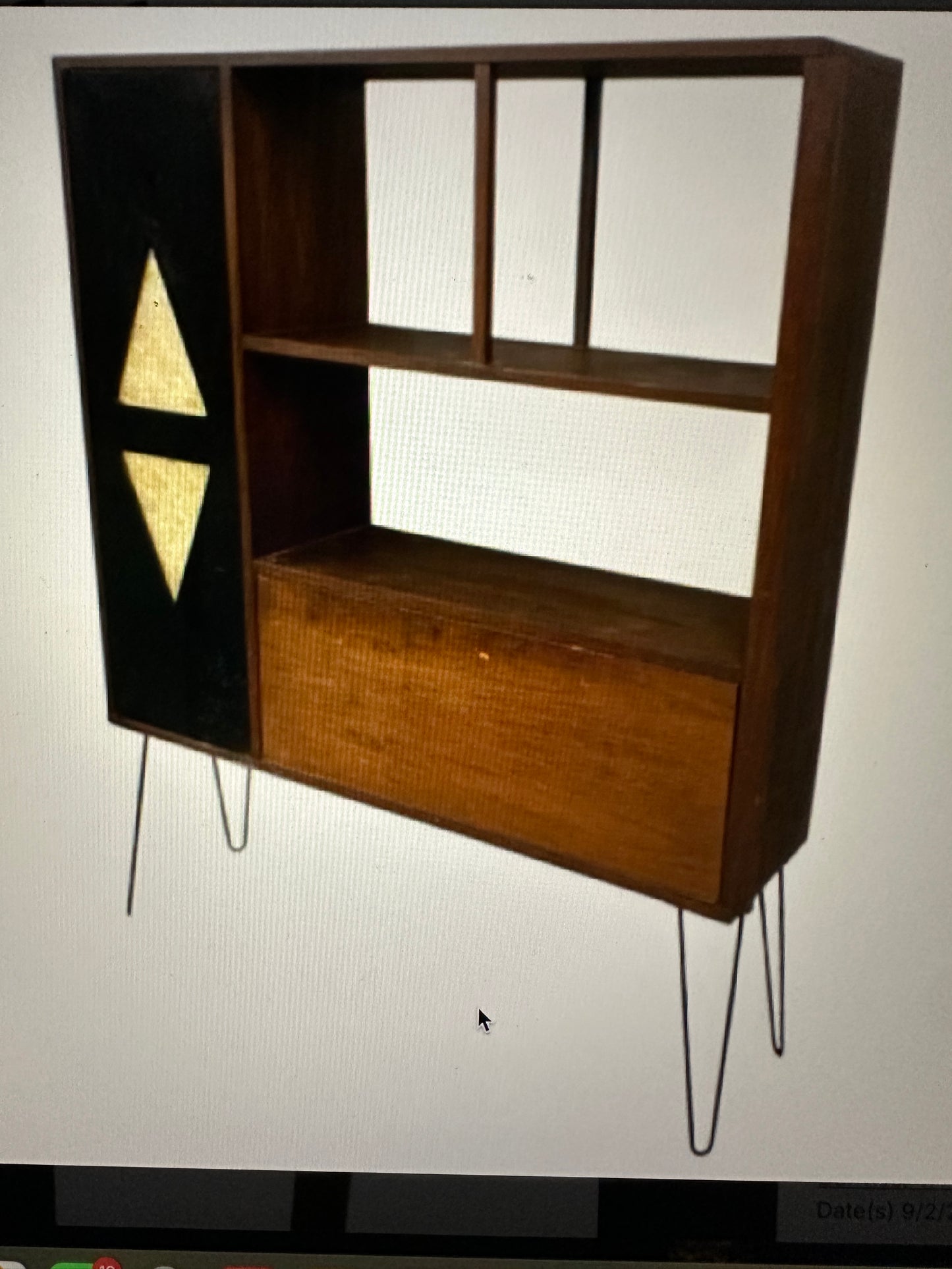 Atomic Mid-Century Bar Cabinet, Hairpin Legs