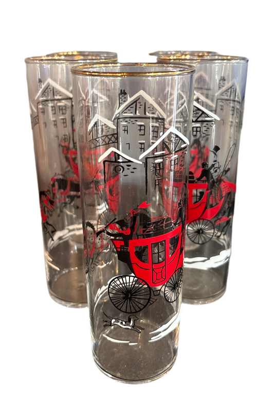 SET OF 5 STAGECOACH GLASSES